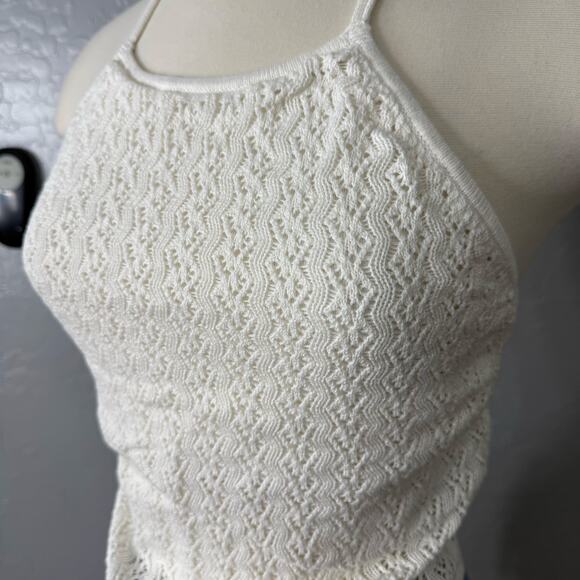 Abercrombie and Fitch Crochet-Style Open Back Tank, Cream, Small - Picture 2 of 5